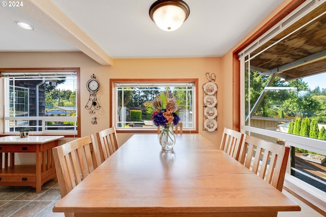 view of tiled dining room