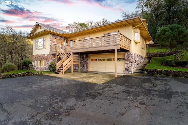 view of front of house with a garage