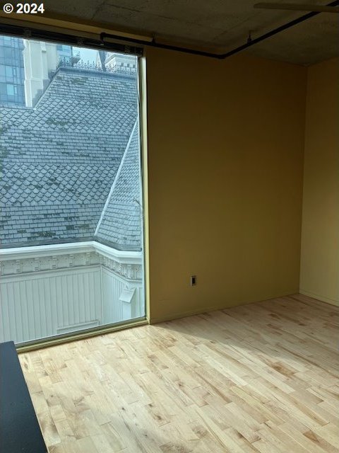 empty room with hardwood / wood-style floors