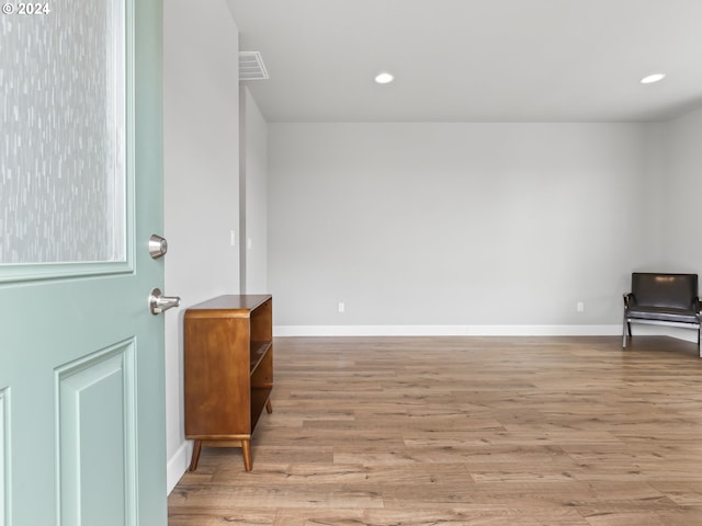 entrance foyer with light wood-type flooring