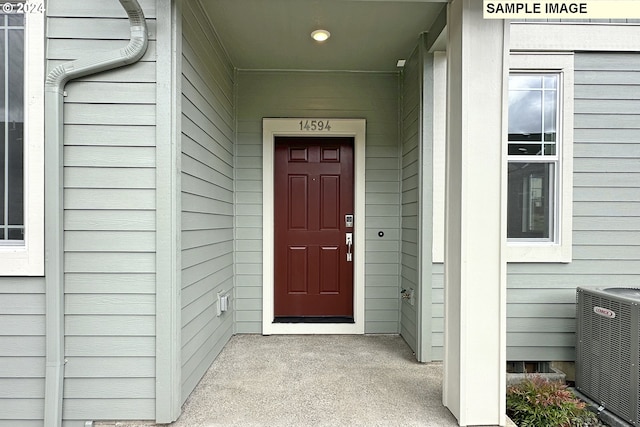 entrance to property with central air condition unit