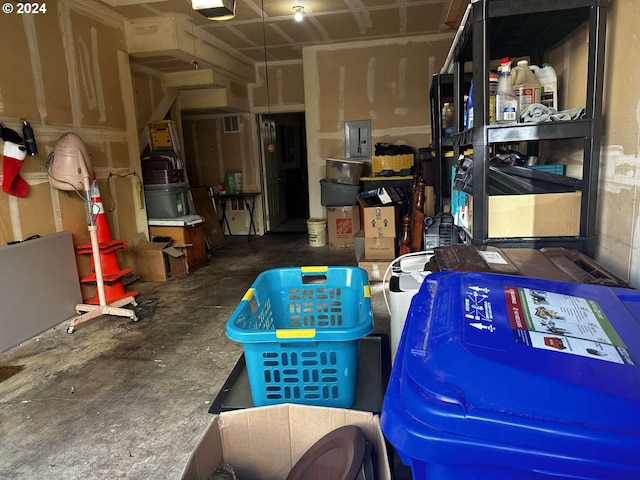 storage area featuring electric panel