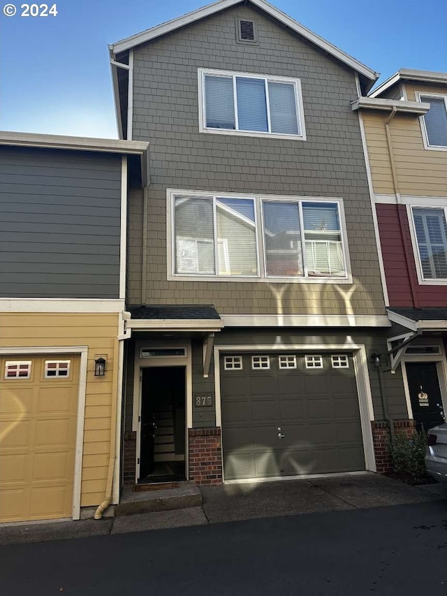 view of property with a garage