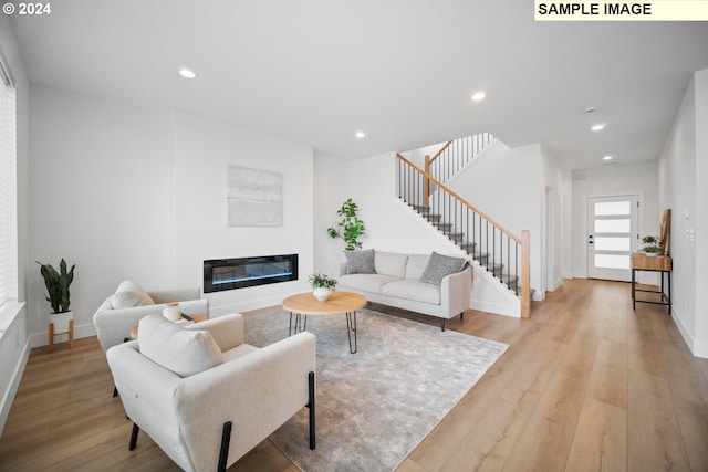 living room featuring light hardwood / wood-style flooring