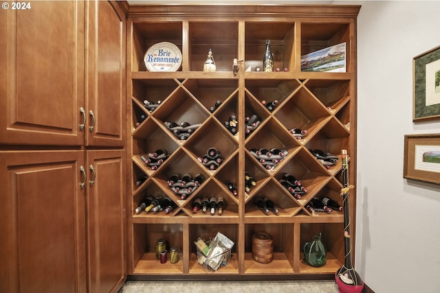 view of wine cellar