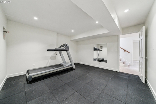 2585 Dellwood Dr, Lake Oswego, OR 97034 - workout area featuring recessed lighting and baseboards