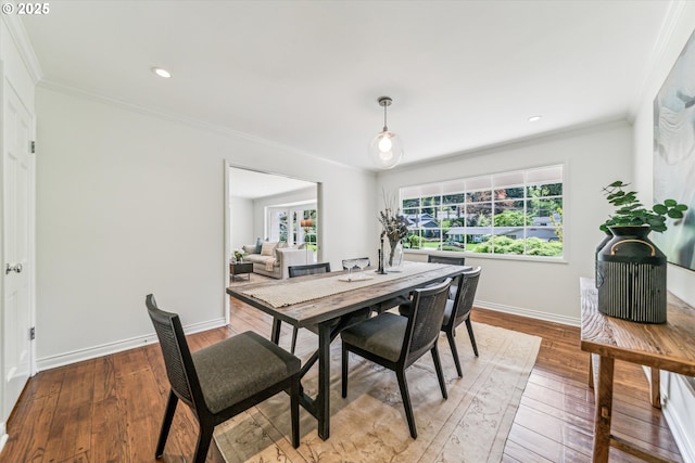 2585 Dellwood Dr, Lake Oswego, OR 97034 - dining room with a healthy amount of sunlight, ornamental molding, and light wood finished floors