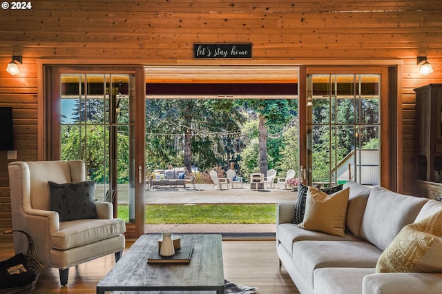 interior space featuring hardwood / wood-style floors and a healthy amount of sunlight