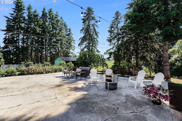 view of patio / terrace with an outdoor hangout area