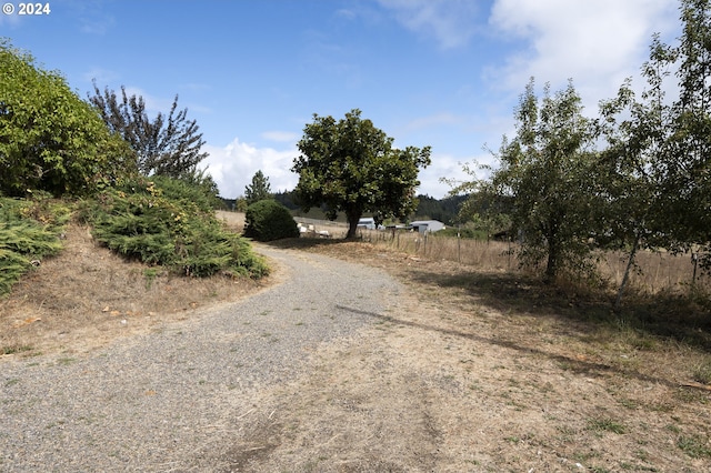 view of street with a rural view