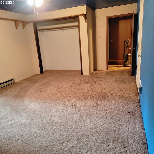 basement with carpet floors