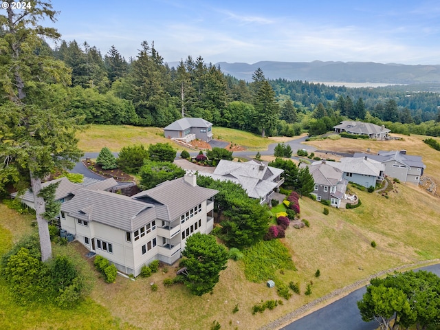 aerial view with a residential view and a mountain view