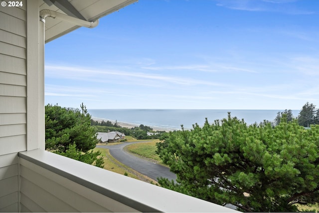 balcony with a water view