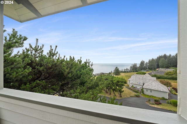 balcony with a water view