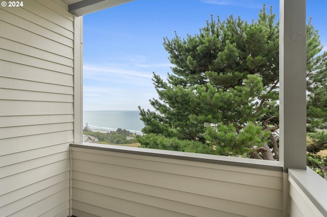 balcony with a water view