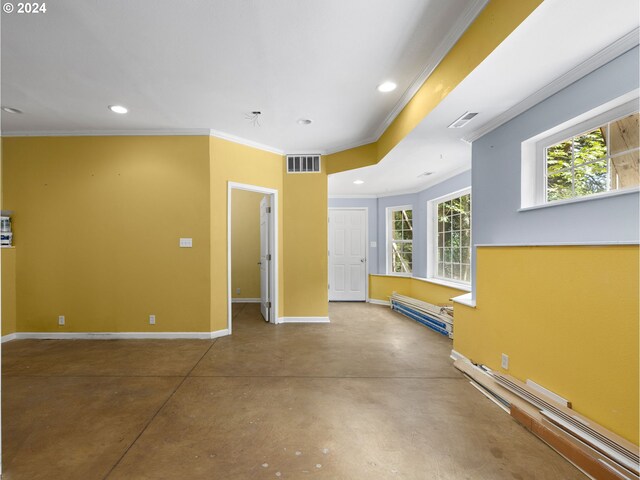 empty room with ornamental molding