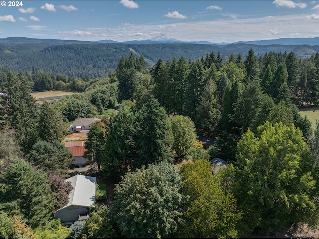 aerial view featuring a mountain view