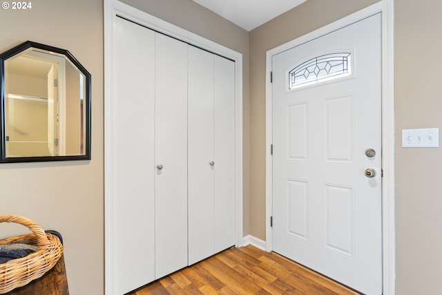 foyer featuring hardwood / wood-style flooring