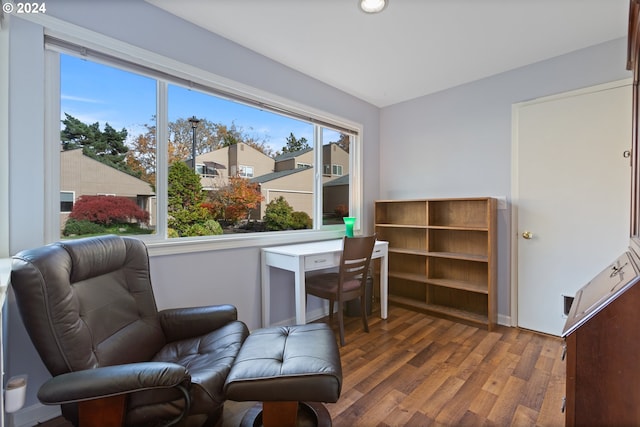 office featuring dark hardwood / wood-style floors