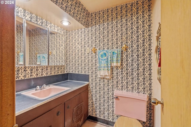 bathroom with toilet and vanity