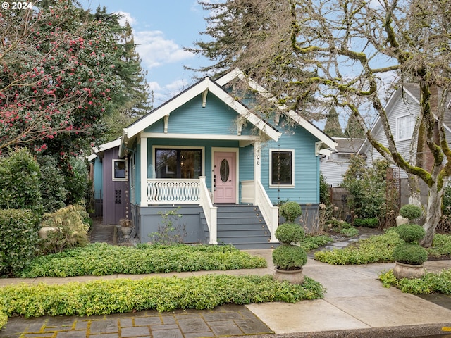 bungalow featuring covered porch