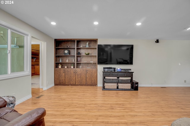 living room featuring light hardwood / wood-style flooring