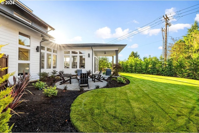 view of yard featuring a patio area