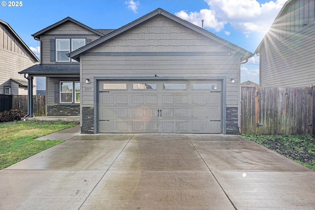 view of front of home with a garage