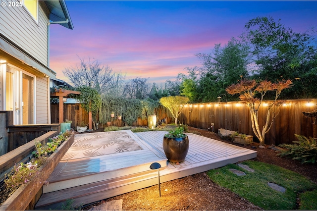 view of deck at dusk