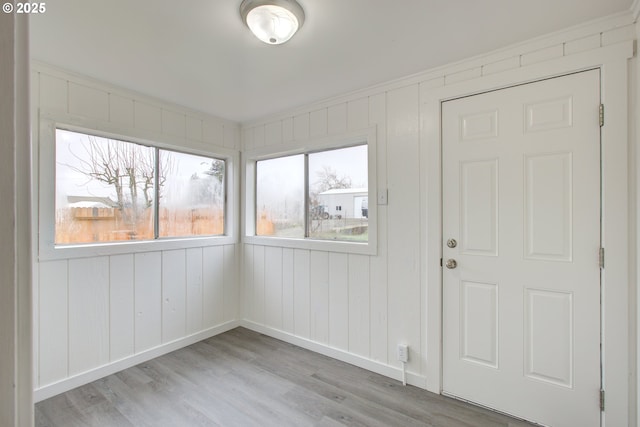 interior space with light hardwood / wood-style floors