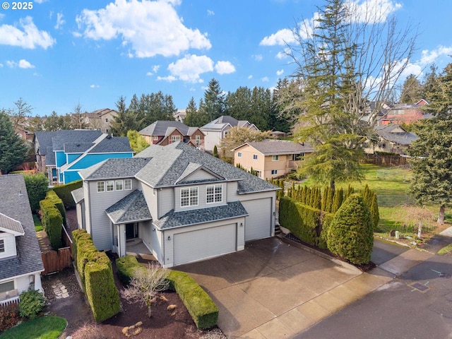 aerial view featuring a residential view