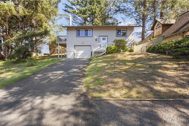 raised ranch with a garage