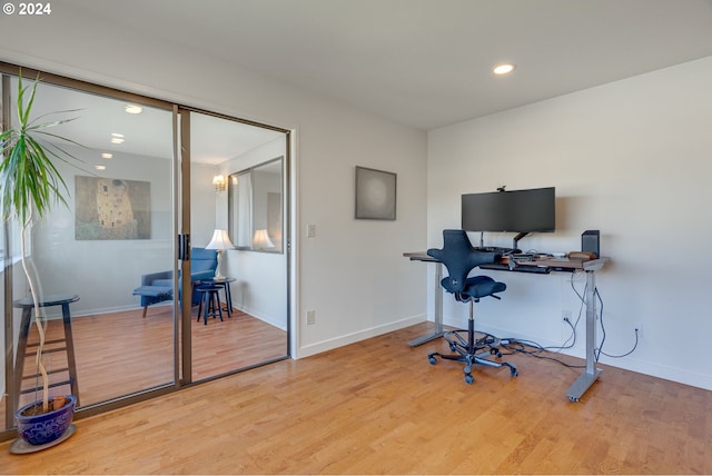 office featuring light hardwood / wood-style floors