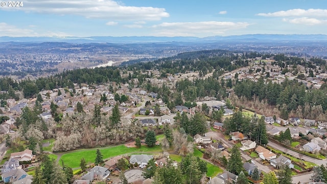 bird's eye view featuring a mountain view