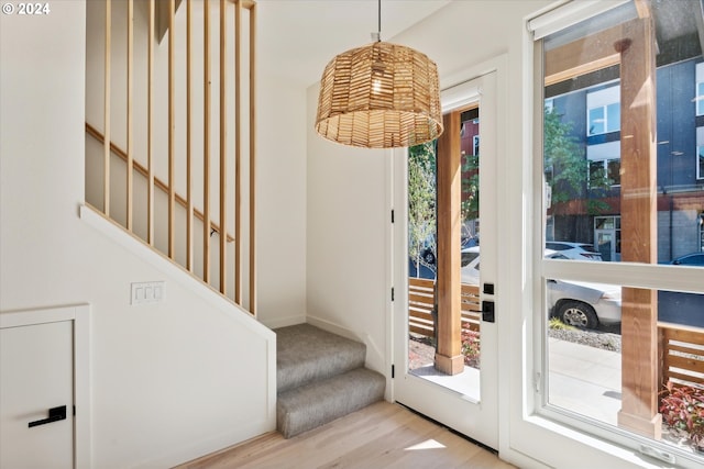 entryway featuring light wood-type flooring