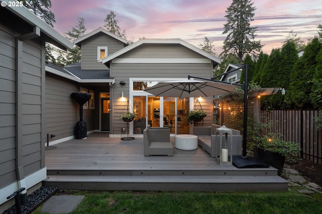 view of deck at dusk