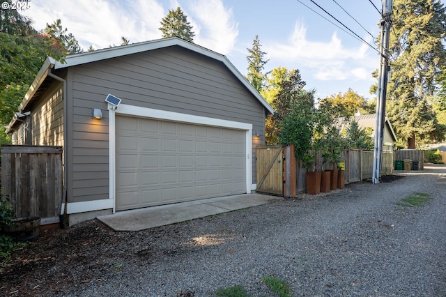 view of garage