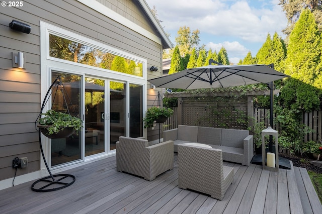 deck with outdoor lounge area