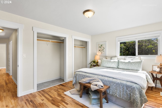 bedroom with wood-type flooring