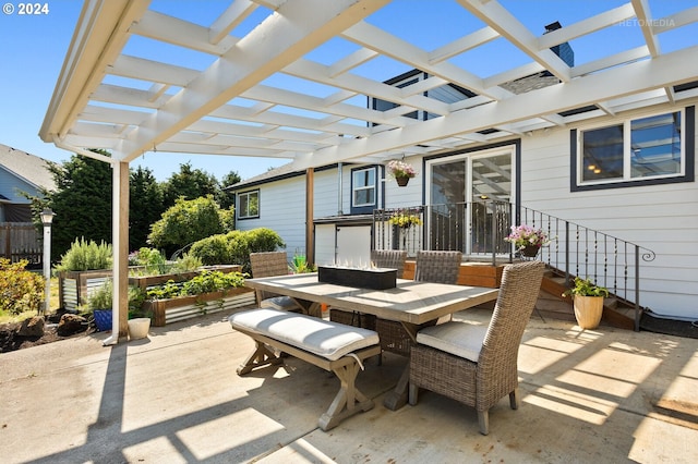 view of patio / terrace with a pergola