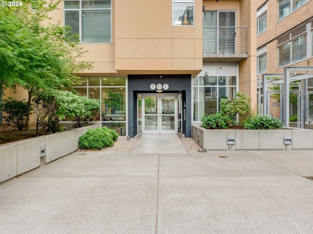 view of exterior entry with french doors