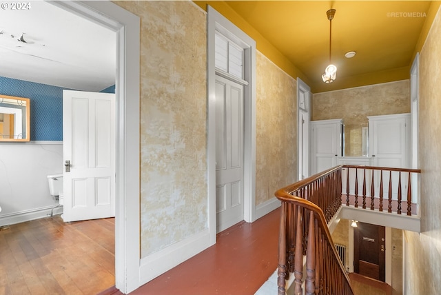 hall featuring dark hardwood / wood-style flooring