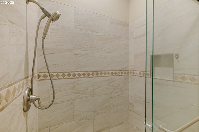 bathroom featuring a stall shower