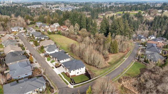 drone / aerial view with a residential view