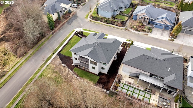 drone / aerial view with a residential view