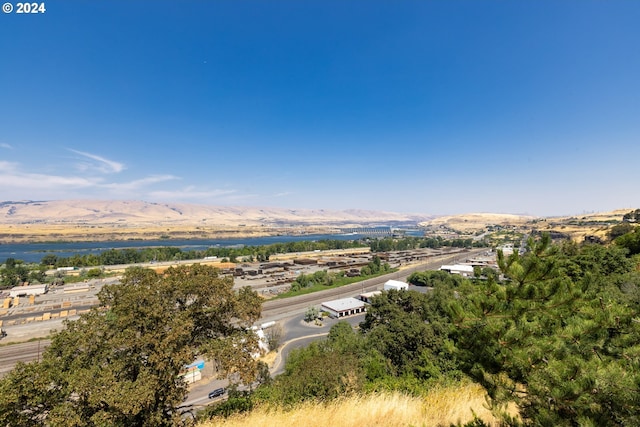 aerial view featuring a mountain view