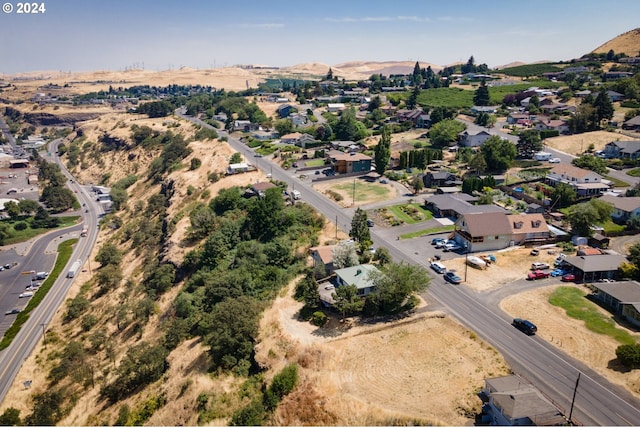 birds eye view of property featuring a mountain view