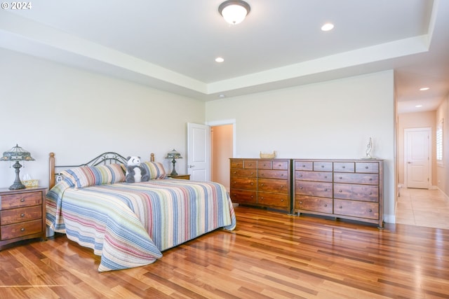 bedroom featuring light hardwood / wood-style floors