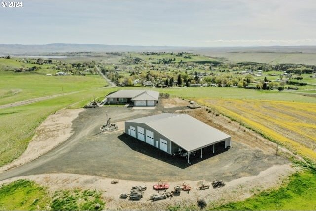 bird's eye view with a rural view