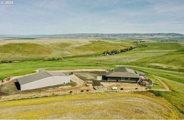 aerial view featuring a rural view